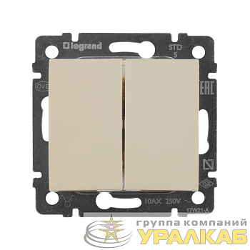 Выключатель 2-кл. СП Valena 10А IP31 250В механизм сл. кость Leg 774305