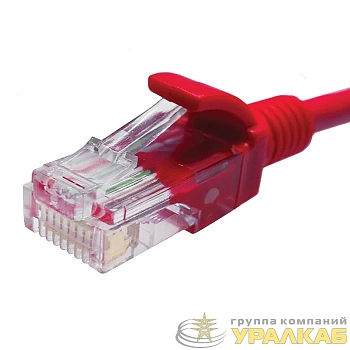 Патч-корд UTP 5e 4х2 26AWG (7х0.16мм) Cu LSZH 3м красн. SUPRLAN 10-0154