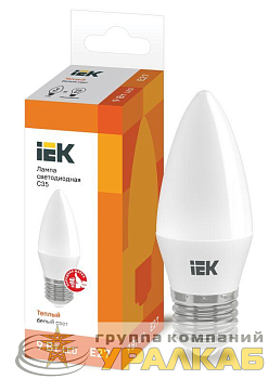 Лампа светодиодная ECO C35 9Вт свеча 3000К E27 230В IEK LLE-C35-9-230-30-E27