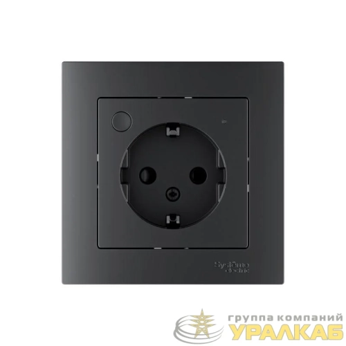 Розетка AtlasDesign Smart 16А L+N с заземл. защ. шторки Zigbee механизм карбон SE 