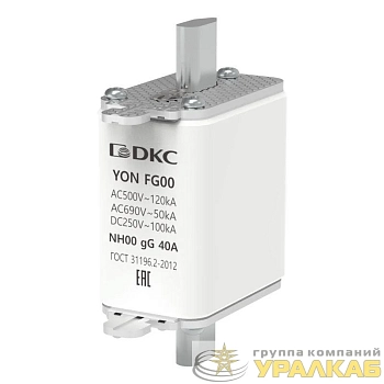 Предохранитель YON ножевого типа FG00 с одинарной индикацией 40А DKC 1FG00-0040