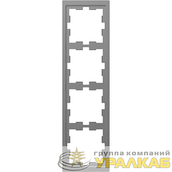 Рамка 4-м Merten D-Life SD нерж. сталь SchE MTN4040-6536