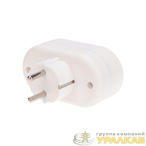 Разветвитель 2-м с заземл. 16А IP20 бел. (уп.2шт) Rexant 11-1075-2 детальная картинка