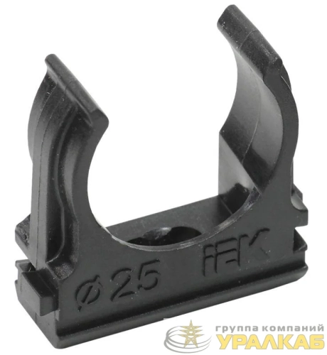 Держатель для труб (клипса) CF25 с защелкой черн. ELASTA IEK 