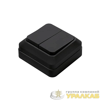 Выключатель 2-кл. BOLLETO накладной 7023B черн. IN HOME 