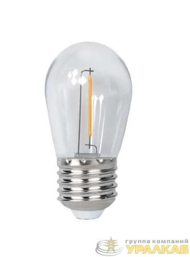 Лампа светодиодная филаментная PLED-ECO-S14 1Вт 2700К тепл. бел. CLEAR E27 для Белт-лайт Pro JazzWay 5040625 детальная картинка