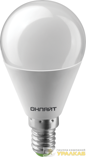 Лампа светодиодная 61 966 OLL-G45-10-230-4K-E14 10Вт шар 4000К нейтр. бел. E14 1000лм 176-264В ОНЛАЙТ 