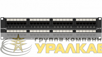 Патч-панель 19дюйм 2UCAT5E 48 портов RJ45 неэкранированная DKC RN5PPU242
