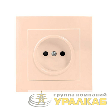 Розетка 1-м СП Валенсия 10А IP20 без заземл. защ. шторки крем. PROxima EKF EWR10-022-20
