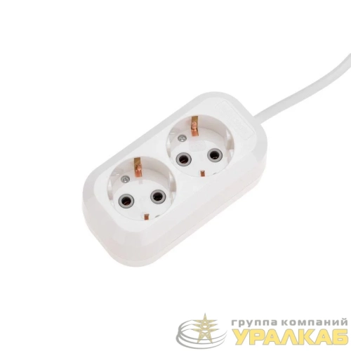 Удлинитель 2 гнезда 3м 3х0.75кв.мм с/з бел. PROCONNECT 13-4203 детальная картинка