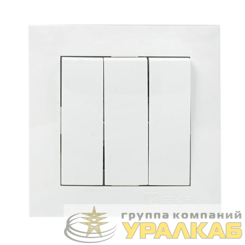 Выключатель 3-кл. СП Валенсия 10А IP20 бел. PROxima EKF EWV10-024-10 детальная картинка
