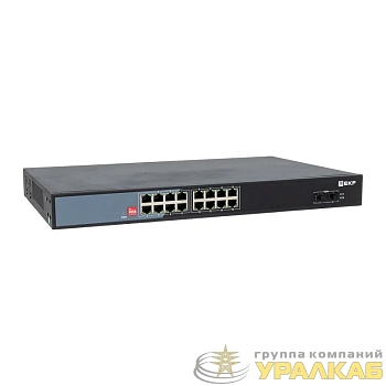 Коммутатор неуправляемый промышленный U-2GX/SFP-16GTP-R 2 порта 1000Base-X SFP 16 портов 10/100/1000Base-T(X) RJ45 c PoE монтаж в 19" стойку TSX EKF 