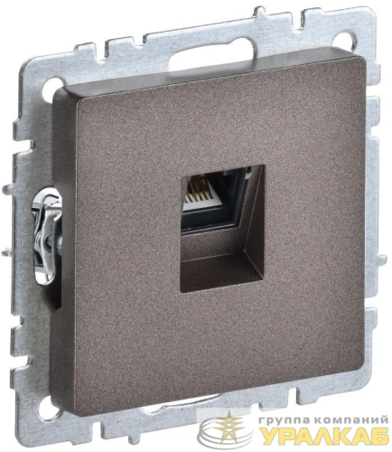 Розетка компьютерная СП RJ45 кат.5E BRITE РК10-БрТБ механизм бронза IEK BR-K10-1-K45 детальная картинка