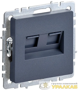 Розетка компьютерная 2-м СП BRITE RJ45 кат.5E РК10-2-БрМ механизм маренго IEK BR-K20-1-K35