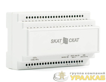 Источник вторичного электропитания резервированный SKAT-24-2.0-DIN 24В 2А пластик. корпус под DIN рейку 35мм без АКБ под 2 АКБ по 7А.ч Бастион 585