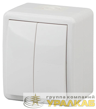 Выключатель 2-кл. ОП Эра Эксперт 10А IP54 11-1404-01 250В 10AX бел. Эра Б0020675