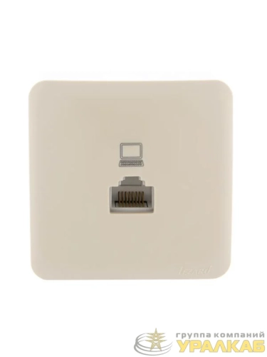 Розетка компьютерная 1-м ОП Viola RJ45 крем. LEZARD 