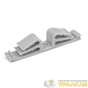 Держатель круглого кабеля двусторонний для прямого монтажа на 12 мест сер. (уп.25шт) Промрукав PR08.26526