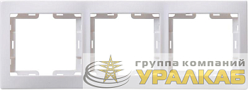Рамка 3-м Кварта РГ-3-КБ горизонт. бел. IEK EMK30-K01-DM