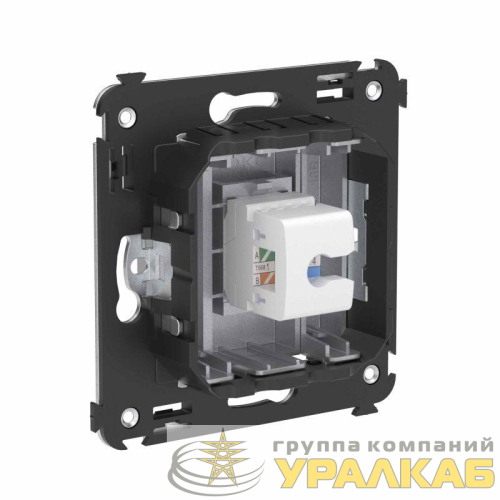 Розетка телефонная 1-м СП Avanti "Закаленная сталь" RJ12 без шторок механизм DKC 