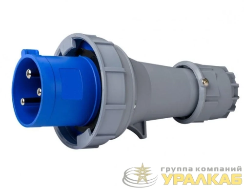 Вилка переносная 2Р+РЕ 125А 220В IP67 ВП-103 DEKraft 