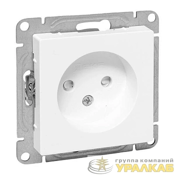 Розетка СП Эпика 16А без заземл. защ. шторки механизм бел. EKF 