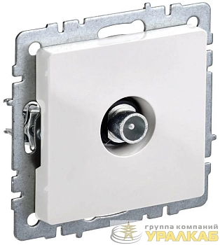 Розетка телевизионная проходная TV СП Brite РТВ10-0-БрБ механизм бел. IEK 