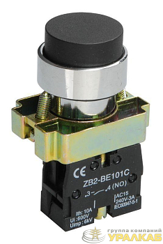 Кнопка LAY5-BL21 1НО без подсветки черн. IEK BBT70-BL-K02
