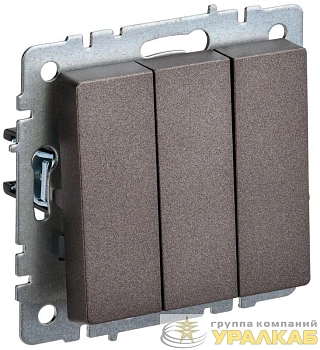 Выключатель 3-кл. СП BRITE ВС10-3-0-БрТБ 10А механизм бронза IEK BR-V30-0-10-K45