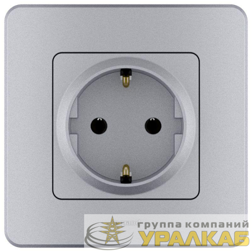 Розетка 1-м СП Inspiria 16А IP20 250В 2P+E немецк. стандарт механизм алюм. Leg 673722 детальная картинка