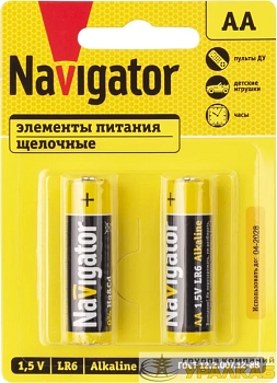 Элемент питания алкалиновый AA/LR6 93 964 NBT-NPE-LR6-BP2 (уп.2шт) Navigator 93964