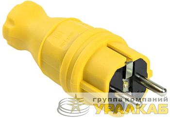 Вилка прямая ОМЕГА ВБп3-1-0м IP44 каучук желт. IEK PKR01-016-2-K05