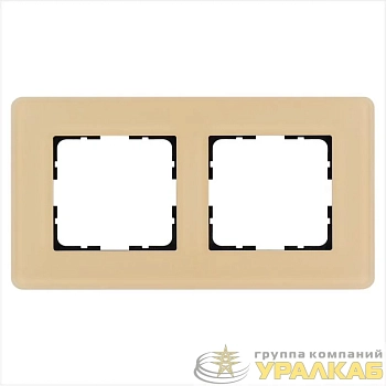 Рамка 2-м G-Glass закругленная стекло матов. тауп Jasmart G1002GT-RM