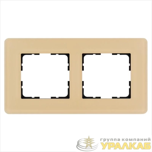 Рамка 2-м G-Glass закругленная стекло матов. тауп Jasmart G1002GT-RM детальная картинка