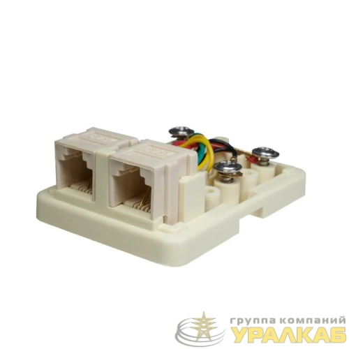 Розетка компьютерная 6P4C (RJ-11) 2 порта SUPRLAN 