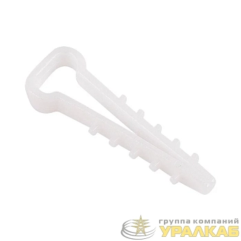 Дюбель-хомут 5-10 для плоского кабеля бел. (уп.100шт) Rexant 07-4610