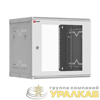 Шкаф телекоммуникационный Astra A 9U 600х350 настенный разборный дверь стекло PROxima EKF ITB9G350D