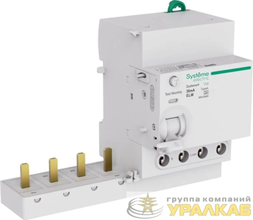 Блок дифференциального тока 4п 63А 30мА тип A Systeme9 400В SE S9V22463 детальная картинка