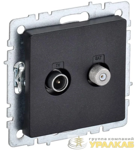 Розетка телевизионная TV/SAT 2-м Brite РТВ/РСп12-БрЧ механизм черн. IEK BR-AF20-O-K02 детальная картинка