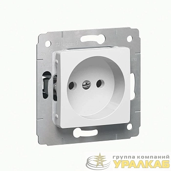 Розетка 1-м СП Cariva 16А IP20 250В 2P без заземл. механизм бел. Leg 