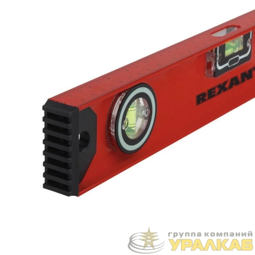 Уровень алюминиевый "Рельс" 600мм 3 глазка (1 поворотный) Rexant 12-9211 детальная картинка