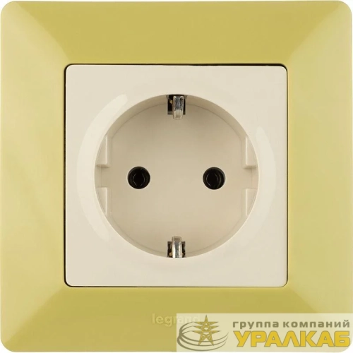 Розетка 1-м СП Valena Life 16А IP2X 250В 2P+E безвинтов. клеммы с лицев. панелью механизм сл. кость Leg 753521 детальная картинка