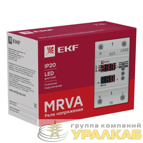 Реле напряжения и тока с дисплеем MRVA 25А PROxima EKF MRVA-25A