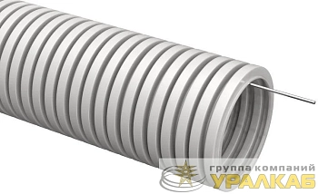 Труба гофрированная ПВХ d25мм с протяжкой сер. ELASTA (уп.10м) IEK CTG20-25-K41-010I