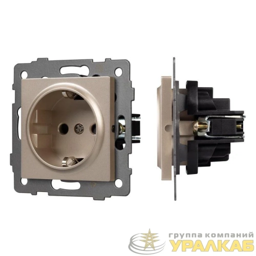 Розетка электрическая SCT-MEU1-PL-GD-V 16А 250В механизм Arlight 