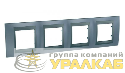 Рамка 4-м Unica Top грей/графит SchE MGU66.008.297 детальная картинка
