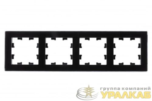 Рамка 4-м AtlasDesign Nature стекло черн. SE 