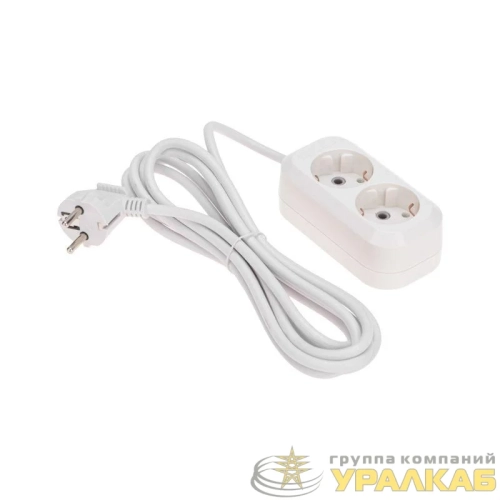 Удлинитель 2 гнезда 3м 3х0.75кв.мм с/з бел. PROCONNECT 13-4203 детальная картинка