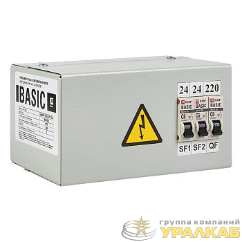 Ящик с понижающим трансформатором ЯТП 0.25 220/24В (3 авт. выкл.) Basic EKF yatp0.25-220/24v-3a