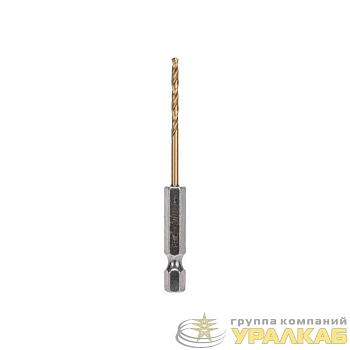 Сверло по металлу 2.5мм Р6М5 ТИТАН шестигранный хвостовик DIN 338 (уп.1шт) Kranz 